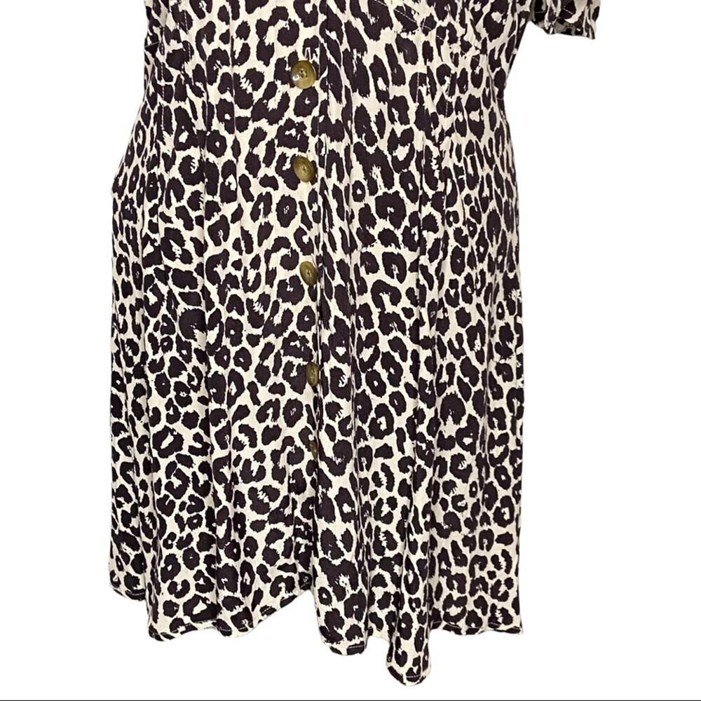 Something Navy Leopard Print Button Minidress Puf… - image 7